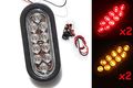 Blingbling 2 Red Amber Clear Lens Oval Oblong Sealed 6 Led Brake Stop Turn Tail Light Kit With Grommet And Plug For Truck 