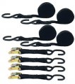 Cargo Equipment Corp 4 Pack 1 Black Cam Buckle Strap With Coated S Hooks 8ft 