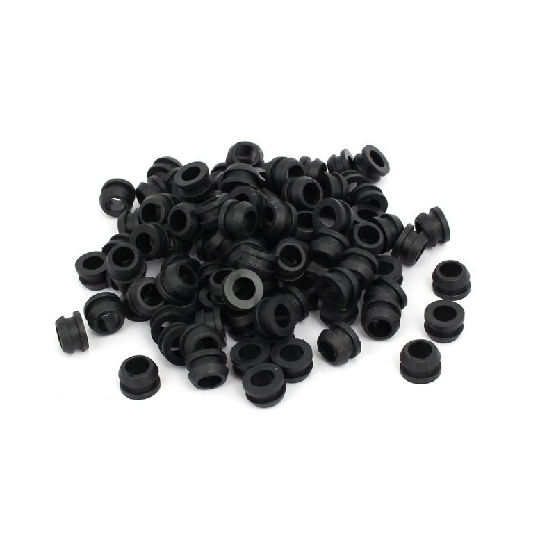 Rubber Ring Sealing Grommet Electrical Wiring Gasket Black 6mm Inner Dia 100pcs