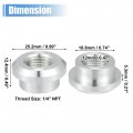 X Autohaux 2pcs Universal 1 4 Npt Female Weld On Bung Fitting For Car Durable Aluminum Alloy Silver Tone