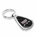 Ipick Image For Cadillac Ct4 Logo Real Black Carbon Fiber Chrome Metal Teardrop Key Chain Keychain Exclusive Official Licensed