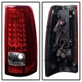 Acanii For 2003-2006 Chevy Silverado 1500 2500 3500 Gmc Sierra Red Clear Led C Shape Tail Lights Brake Lamps Pair