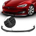 Auto Dynasty 3pcs Stp-style Car Front Bumper Lip Spoiler Splitter Body Kit Compatible With Tesla Model S 2016-2020 Matte Black
