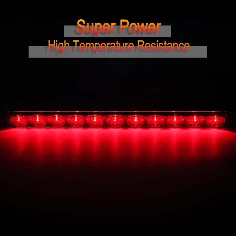 11led Red Dim Brake Light Universal Side Marker Clearance Trailer Waterproof Surface Mount For Truck Rv Atv And Heavy Duty
