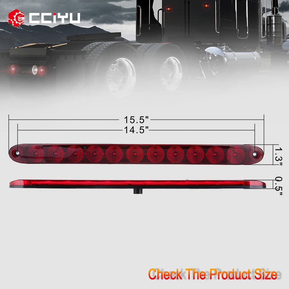 11led Red Dim Brake Light Universal Side Marker Clearance Trailer Waterproof Surface Mount For Truck Rv Atv And Heavy Duty