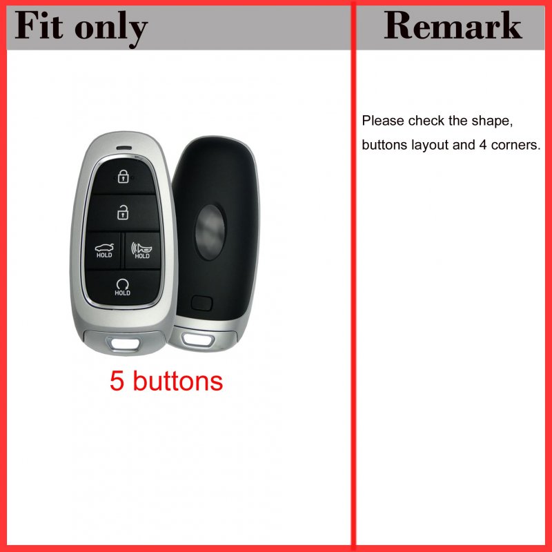 Carbon Pattern Shell Silicone Remote Key Fob Cover W Keychain For Hyundai Tucson Santa Palisade Sonata Ioniq 5 Nexo