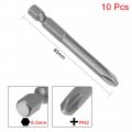 Uxcell 10pcs 65mm 1 4 Hex Shank 6mm Ph2 Magnetic Phillips Head Screwdriver Bits S2 High Alloy Steel