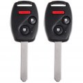 Ocpty 2x Uncut Keyless Entry Remote Control Key Fob Transmitter Replacement For 03-2007 Honda Accord 05-2006 Cr-v 2010 Element