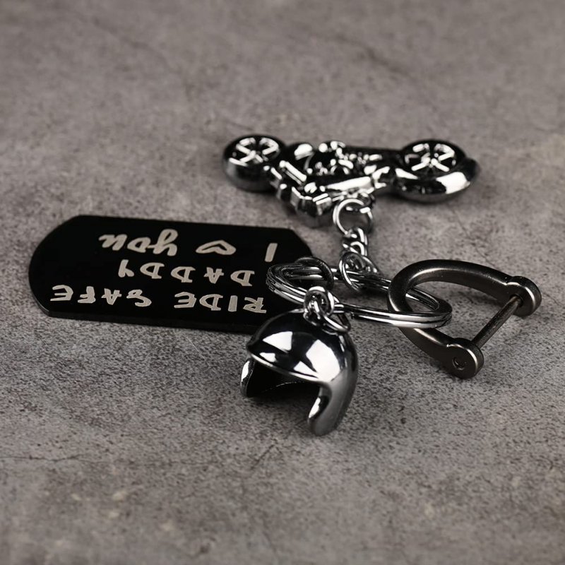 Lagava Dad Gifts From Daughter Motorcycle For Men Ride Safe Keychain Birthday