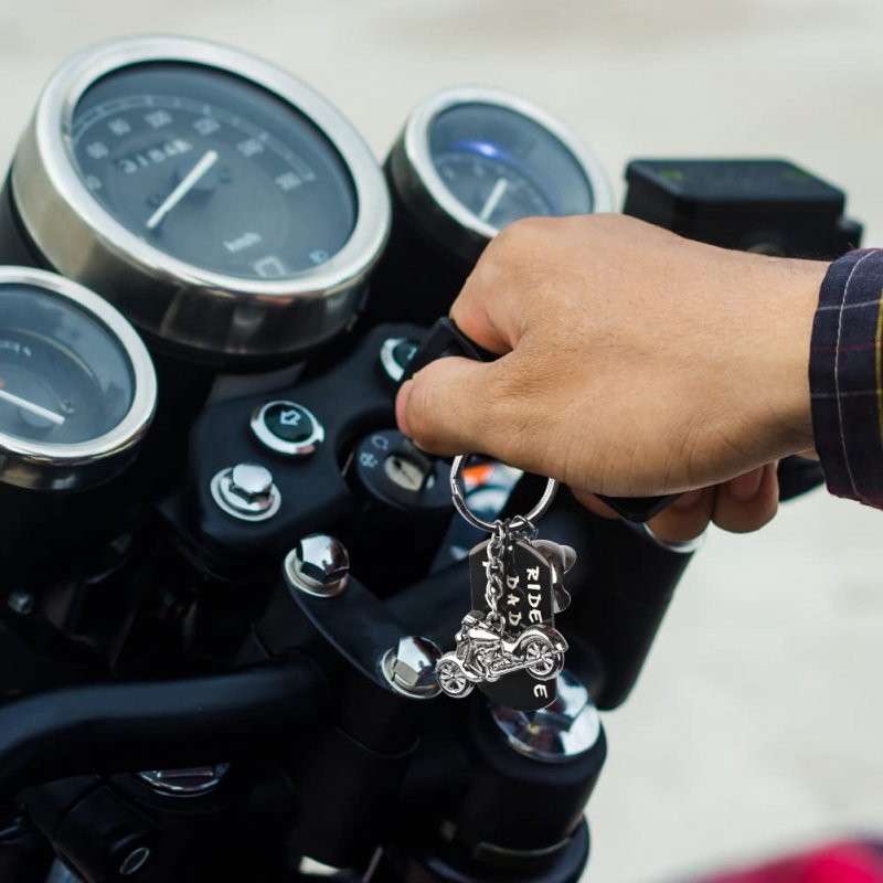 Lagava Dad Gifts From Daughter Motorcycle For Men Ride Safe Keychain Birthday
