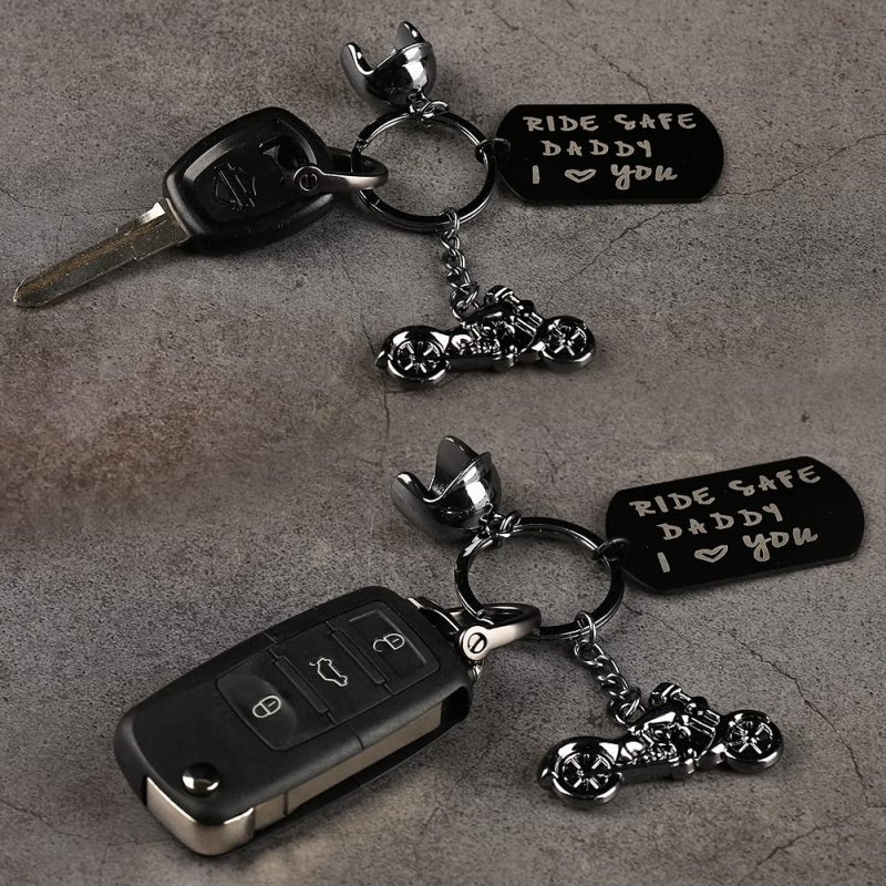 Lagava Dad Gifts From Daughter Motorcycle For Men Ride Safe Keychain Birthday