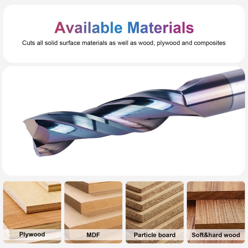 Spetool Spiral Upcut Router Bit 1 2 Inch Shank With Extra Long Life Coating Carbide Cnc Bits End Mill For Wood Mortises Carving