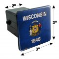 Rustic Wisconsin State Flag Distressed Usa Tow Trailer Hitch Cover Plug Insert