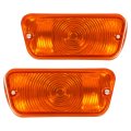 Hecasa Pair Turn Signal Lights For 1967-1971 Ford F-100 Front Bumper Light Lamp W O Blubs Amber Lens Driver And Passenger Side 