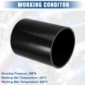 Uxcell 4 5 Id 6 Length 4-ply Reinforced High Temp Straight Coupler Silicone Reducer Hose Black For Car Intercooler Intake