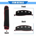 Vekauto Car Dashboard Cover Compatible For Dodge Ram 2002-2005 Protective Polyester Red Center Console Interior Trim Dash Mat