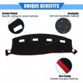 Vekauto Car Dashboard Cover Compatible For Dodge Ram 2002-2005 Protective Polyester Red Center Console Interior Trim Dash Mat