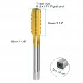 Uxcell Metric Thread Tap M12 X 1 75 H2 Titanium Coated M35 High Speed Steel Straight Flute Screw Milling Machine Taps Threading