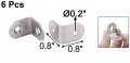 Uxcell Family 20mmx20mm Stainless Steel Furniture Fixing Corner Brace Joint Angle Bracket Silver Tone 6pcs