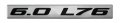 Erpart 6 0 L76 Black On Silver Highly Polished Real Aluminum Emblem