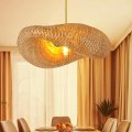 Lightinthebox Woven Pendant Farmhouse Bamboo Chandelier Boho Hanging Light Fixture With Bird Nest Lamp Shade For Living Room 