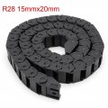 Uxcell R28 15mm X 20mm Innerh Innerw Black Plastic Wire Carrier Cable Drag Chain 1m Length For Cnc