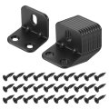 20 Pcs L Corner Bracket Brace Metal Joint Right Angle Brackets Fastener With Screws For Wood Shelves Black 1 18 X1 38 