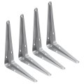 Shelf Brackets 4 X 5 Inch 4pcs Iron Metal Floating Wall Corner Angle Shelving Bracket For Hanging Shelves Wood Boards Pale Gray 