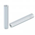 M6x10x60mm Coupling Nuts 6 Piece Galvanized Carbon Steel Hex Threaded Rod Coupler For Furniture Electronic And Industrial Use 