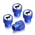 Ford Bronco In White On Blue Easy-grip Aluminum Tire Valve Stem Caps 