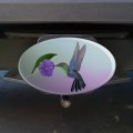 Hummingbird Crowned Woodnymph Purple Violet Oval Tow Trailer Hitch Cover Plug Insert