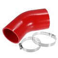 1 Set 45 Degree 3 0 Inch To 5 Id 4ply Car Elbow Reducer Silicone Hose Coupler Intercooler Tube Intake Piping With Clamps Red 