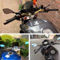 For Kawasaki Vulcan En500 En450 En400 El250 Vn800 Vn900 Vn250 Vn400 Vn750 Motorcycle Aluminum Mirror Cnc Blue Anti-glare Rear