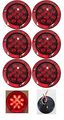6 Long Haul 4 Red 12 Led Stop Tail Turn Lights Flange Mount Box Trucks Semi Trailers El-1042312r 