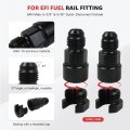 2pcs 6an Efi Flare Fitting 9 16-18unf 3 8 Id 37a Degree Sealed Aluminum 6061-t6 Fuel Rail Transmission Cooler Adapter Black