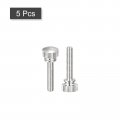 Uxcell Knurled Thumb Screws M4x20mm Brass Shoulder Bolts Grip Knobs Fasteners Nickel Plated 5pcs