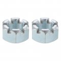 2pcs 7 8 -14unf Hexagon Slotted Nut Grade 6 Zinc Plated Hex Castle Nuts Silver 