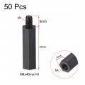 Uxcell M4x40mm 6mm Male-female Hex Nylon Pcb Motherboard Spacer Standoff For Fpv Drone Quadcopter Computer Circuit Board Black