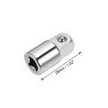 2pcs 1 4 In Female To 3 8 Male Socket Reducer Adapters Chrome Vanadium Steel Drive Set Silver Finish