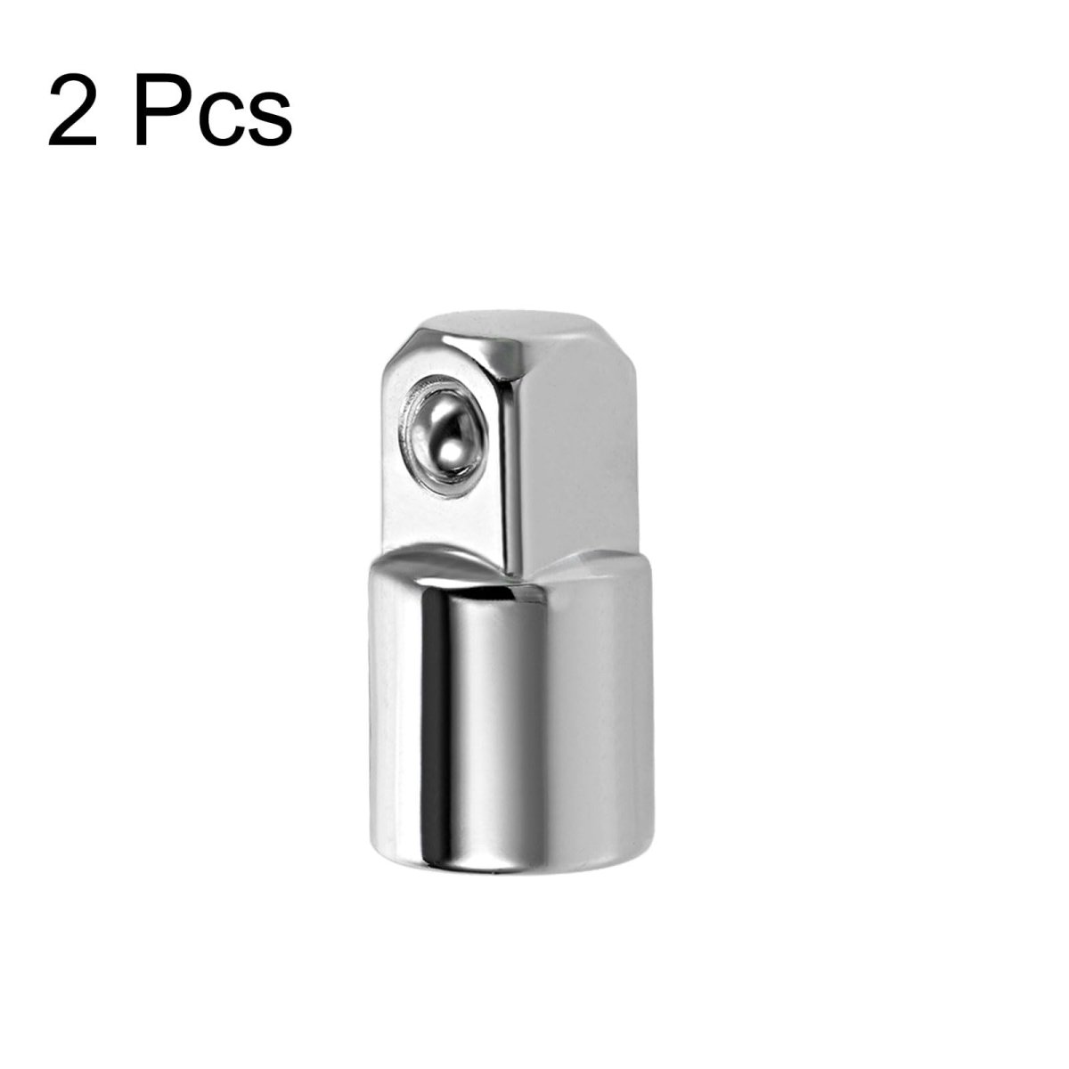 2pcs 1 4 In Female To 3 8 Male Socket Reducer Adapters Chrome Vanadium Steel Drive Set Silver Finish