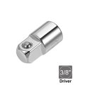 2pcs 1 4 In Female To 3 8 Male Socket Reducer Adapters Chrome Vanadium Steel Drive Set Silver Finish