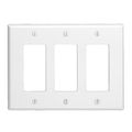 Leviton 80611-w 3-gang Decora Gfci Device Wallplate White 