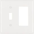 Pass Seymour Sp126wu Plastic Wall Plate Two Gang Toggle And Single Decorator Opening Without Line White 