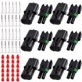 60 Piece 2 Pin Waterproof Automotive Electrical Wire Connector Kit Male And Female Terminals With Rubber Cable Seals For 22 To 