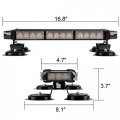 16 8 In Led Strobe Flashing Light Bar 26 Modes Emergency Hazard Warning Beacon With Magnetic Base For Cars Trucks Snow Plow