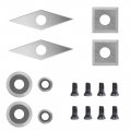 Yasorn 8 Pieces Tungsten Carbide Cutters Inserts Set With Screws For Wood Lathe Turning Tools 