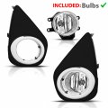 Amerilite For 2016-2021 Toyota Yaris Black Bezel Replacement Fog Light Assembly Pair W Bulb Switch Harness Driver And Passenger