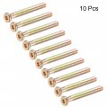 Uxcell M8x65mm Furniture Screw Hex Socket Machine Screws Zinc Plated Fasteners Bolts Half Thread Carbon Steel 10pcs