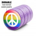 Peace Rainbow Lgbtq Symbol Aluminum Valve Stem Caps For Motorcycle And Bicycle Tire Rims Purple 2 Piece Set Fits Schrader