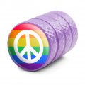 Peace Rainbow Lgbtq Symbol Aluminum Valve Stem Caps For Motorcycle And Bicycle Tire Rims Purple 2 Piece Set Fits Schrader